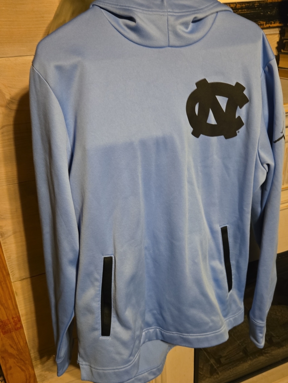 Nike Light Blue Hoodie Sweatshirt with Black Logo UNC Tar Heels